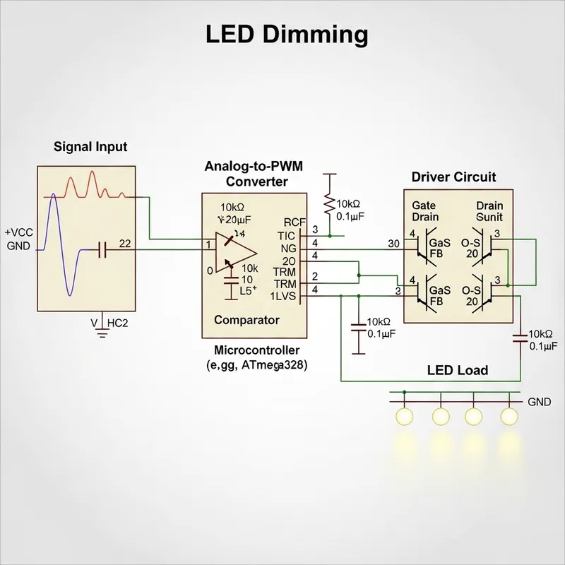 LED Dimming Circuit Design: Input Analog Signal to PWM Output