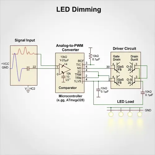 LED Dimming Circuit Design: Analog to PWM Signal Conversion