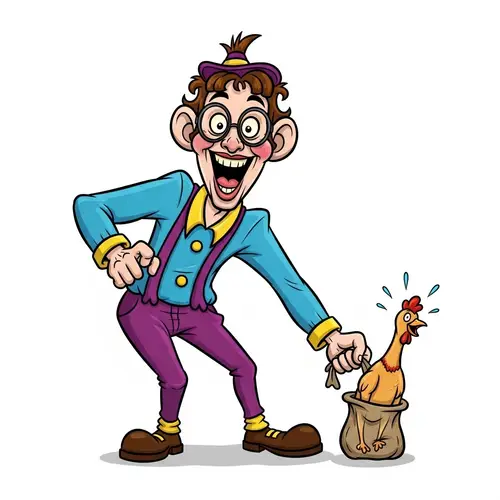 Cartoon-Style Character Performing Hilarious Prank | Fun Persona