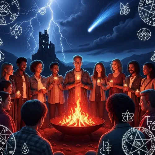 Mystical Night Circle Gathering