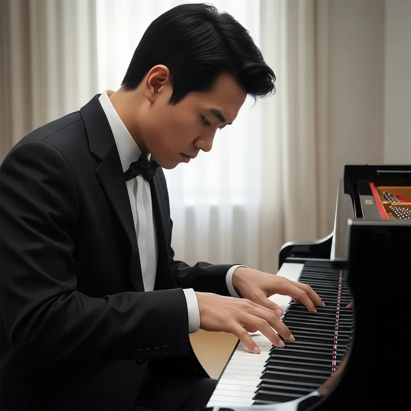 Master Pianist Performing on Grand Piano