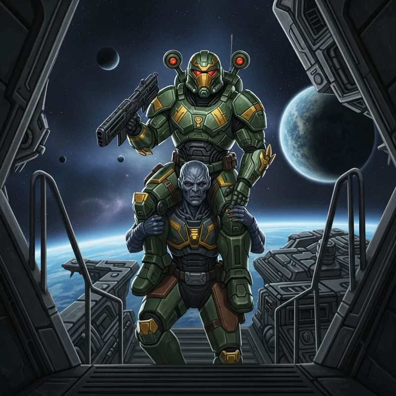 Master Chief Boards Ishimura: Futuristic Soldier Scene