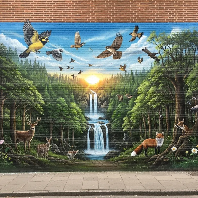 Nature's Beauty: Captivating Street Art Illustration