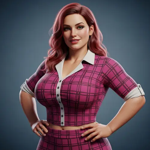 Realistic Image of 30-Year-Old Attractive Redhead Woman - WonderWoman Inspired Look