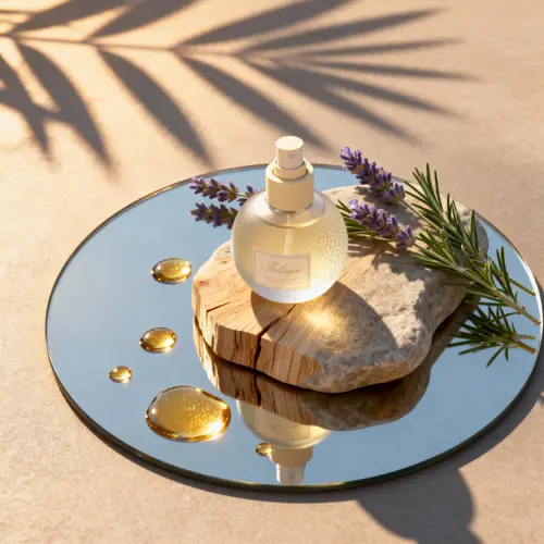 Luxury Frosted Glass Perfume Bottle Photography