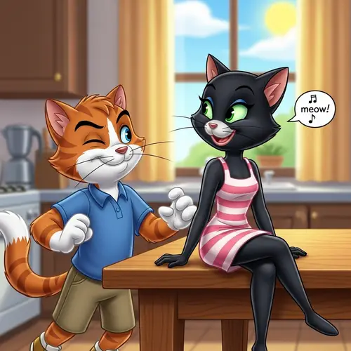 Playful Cat Girl and Her Mischievous Husband