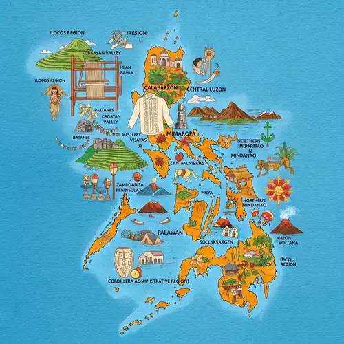 Cultural Diversity Map of the Philippines | Regional Icons Visualized