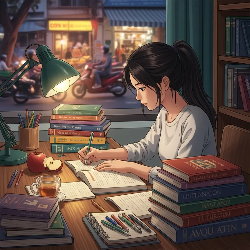 Sketching Flowers and Studying: Vietnamese Student in Action | Education Scene