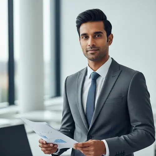 Confident Financial Leader in Business Attire