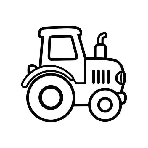 Simple Toy Tractor Coloring Page | Fun for 4-Year-Olds
