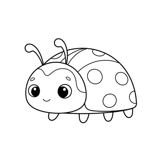 Cute Ladybug Coloring Page for Kids | Easy and Fun Design