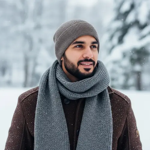 Middle-Eastern Man Winter Apparel Portrait