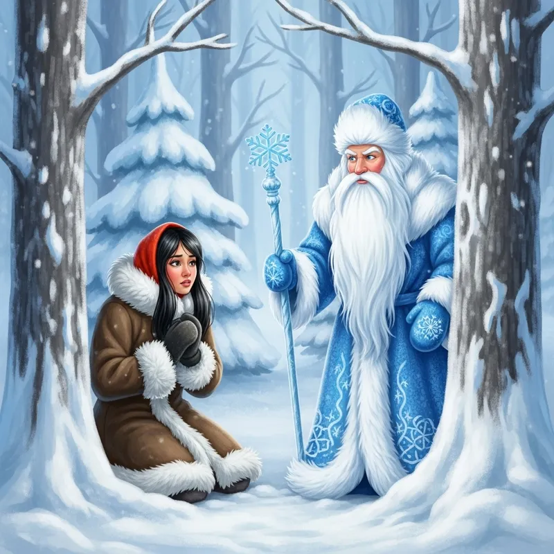 Whimsical Winter Scene - Morozko Fairytale