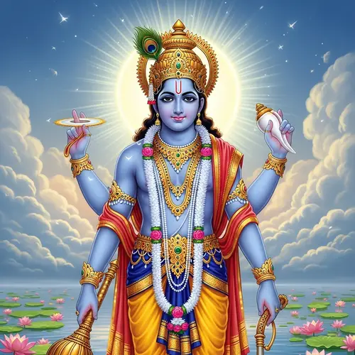 Lord Vishnu: Regal Depiction in Hindu Mythology