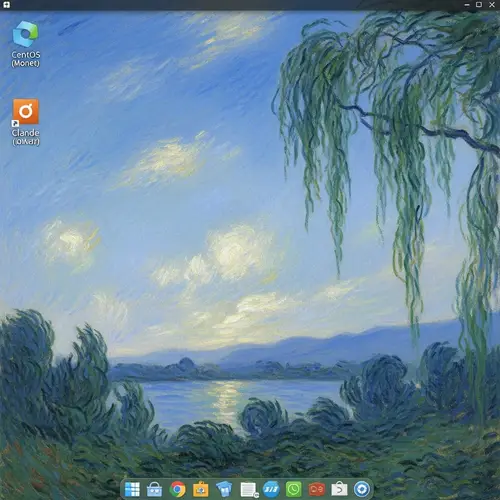 Impressionistic Digital Art: Fusion of Monet's Style & CentOS Interface