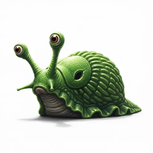 Green Slug Monster with Optical Tentacles | Fantasy Creature