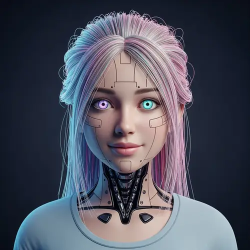 Friendly Sophistication: AI Girl with Advanced Technology Features