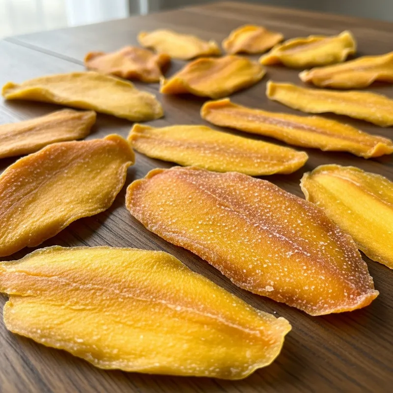 Organic Dried Mango Slices | Natural Rustic Presentation