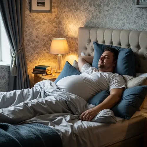 Comfort and Calm: Obese Man Resting in Serenity