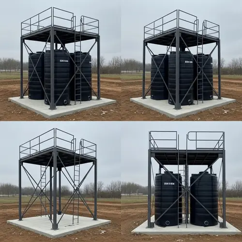 Robust Steel Structure Design for Supporting Three Water Tanks