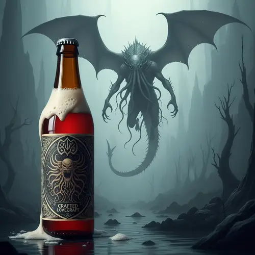 Ancient Colossal Creature and Crafted Beer - Lovecraftian Scene