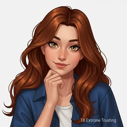 18-Year-Old Hispanic Girl with Wavy Chestnut Hair | Digital Art