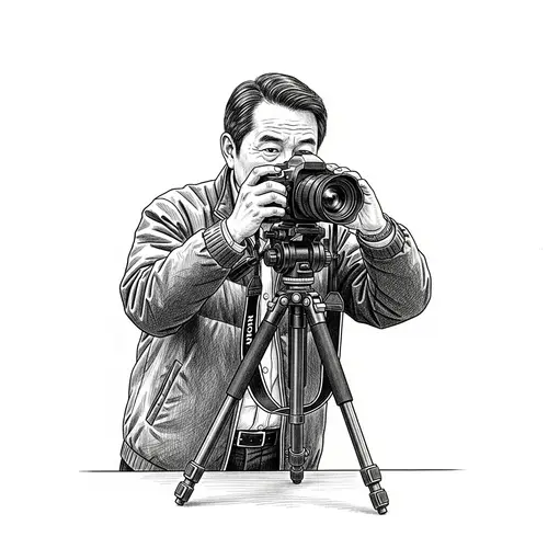 Professional East Asian Photographer in Action | Capturing the Perfect Shot