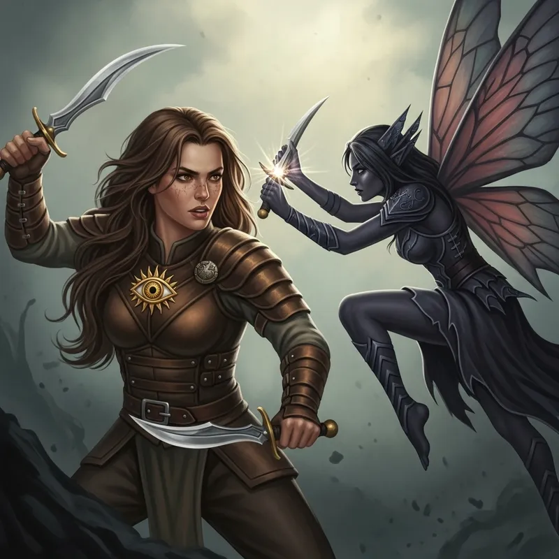 Epic Battle: Woman vs. Dark Fairy - Knives, Golden Eye, Fight