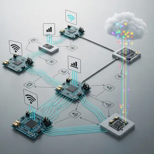 Wireless Communication Network: Sensors, Microcontrollers, Data Flows