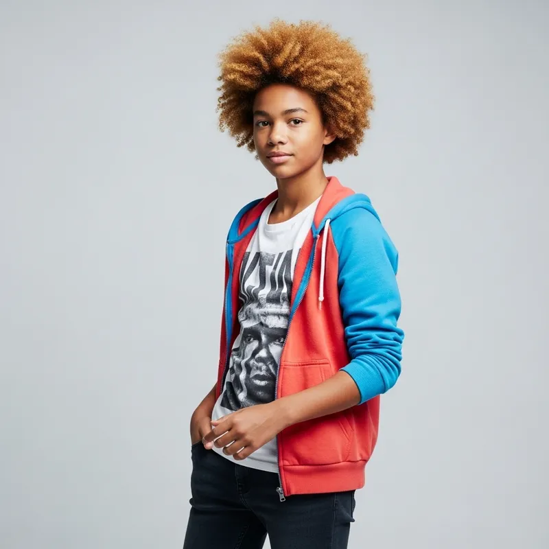Stylish Afro Teen with Dynamic Personality