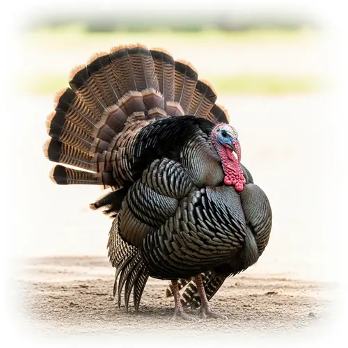 Majestic North American Turkey - Stunning Plumage & Fan Tail