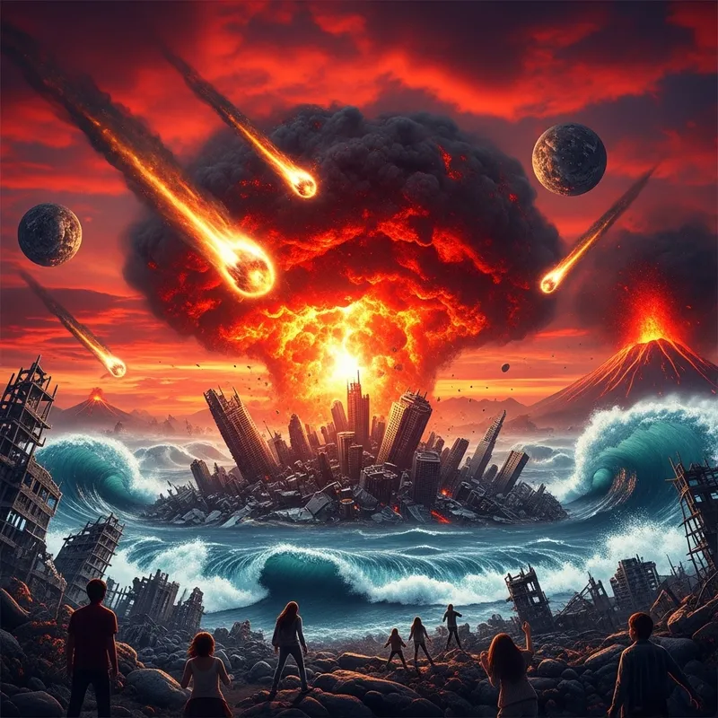 Apocalyptic Scene: Survivors Witness Earth's End