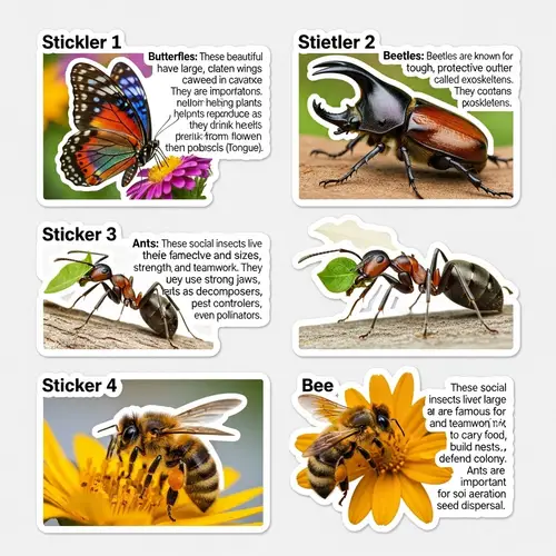 Colorful Educational Insect Stickers for Young Learners