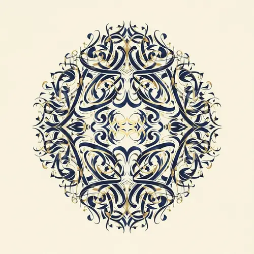 Exquisite 4k Calligraphy Patterns - Symmetrical & Harmonious Designs