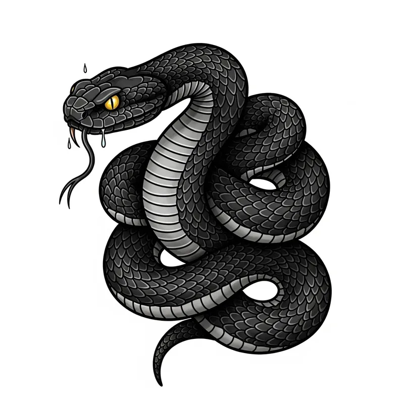 Tattoo Black Viper: Grace & Danger in Ink