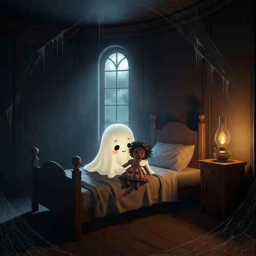 Adorable African Descent Ghost Resting in Mysterious Lighthouse