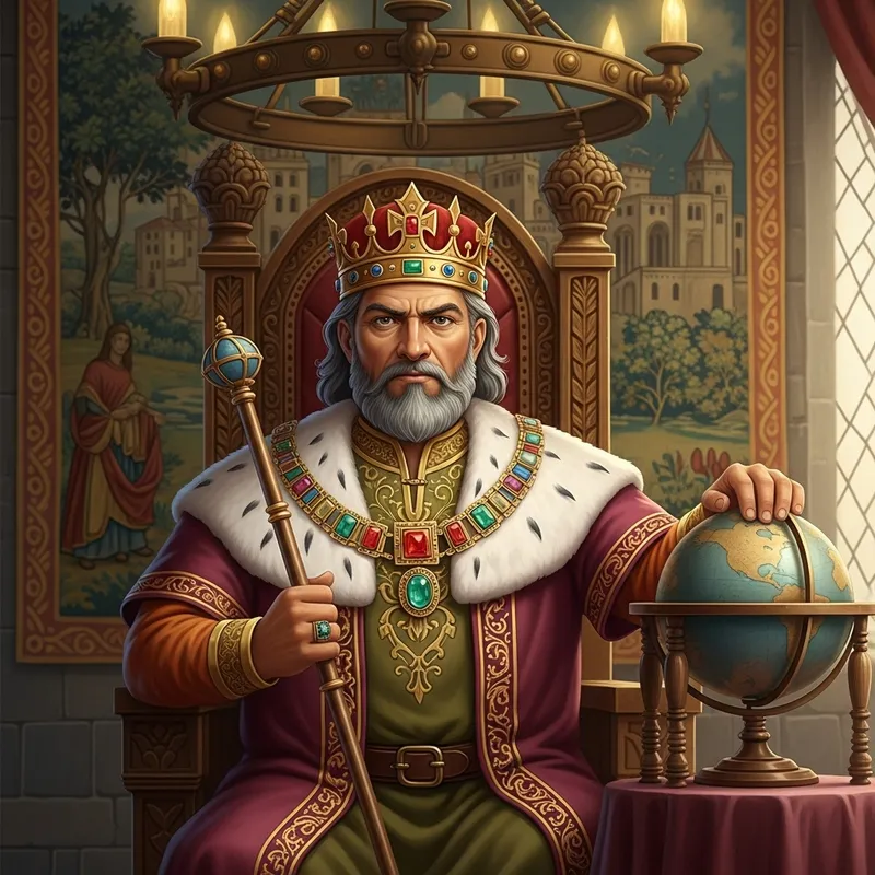 Medieval King on Ornate Throne | Majestic Monarch Image Medieval King on Ornate Throne | Majestic Monarch Image