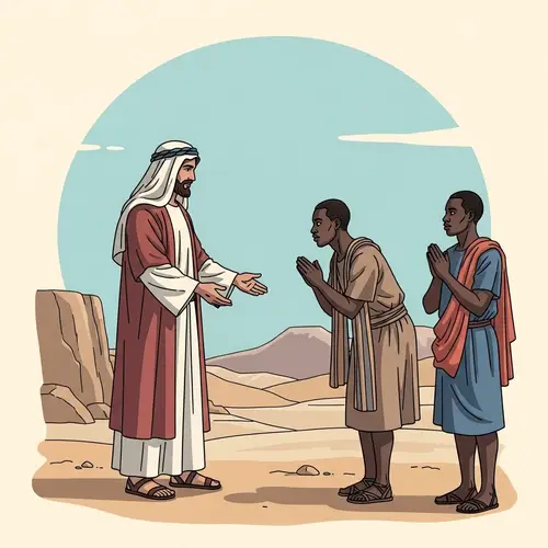 Historical Illustration of Jesus Healing an African Man