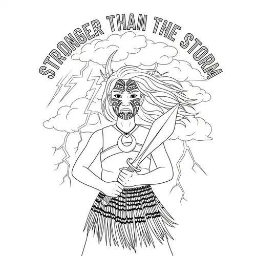 Young Maori Warrior Girl: Stronger Than the Storm