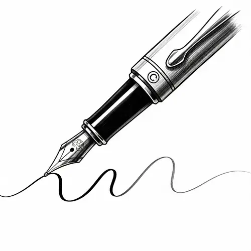 Fountain Pen Drawing Symbolizing Copyright | Website Name