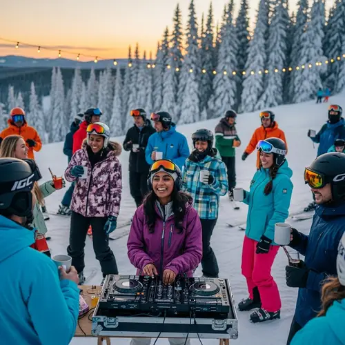 Atmospheric Après-Ski Party with South Asian DJ | Ski Slopes Sunset