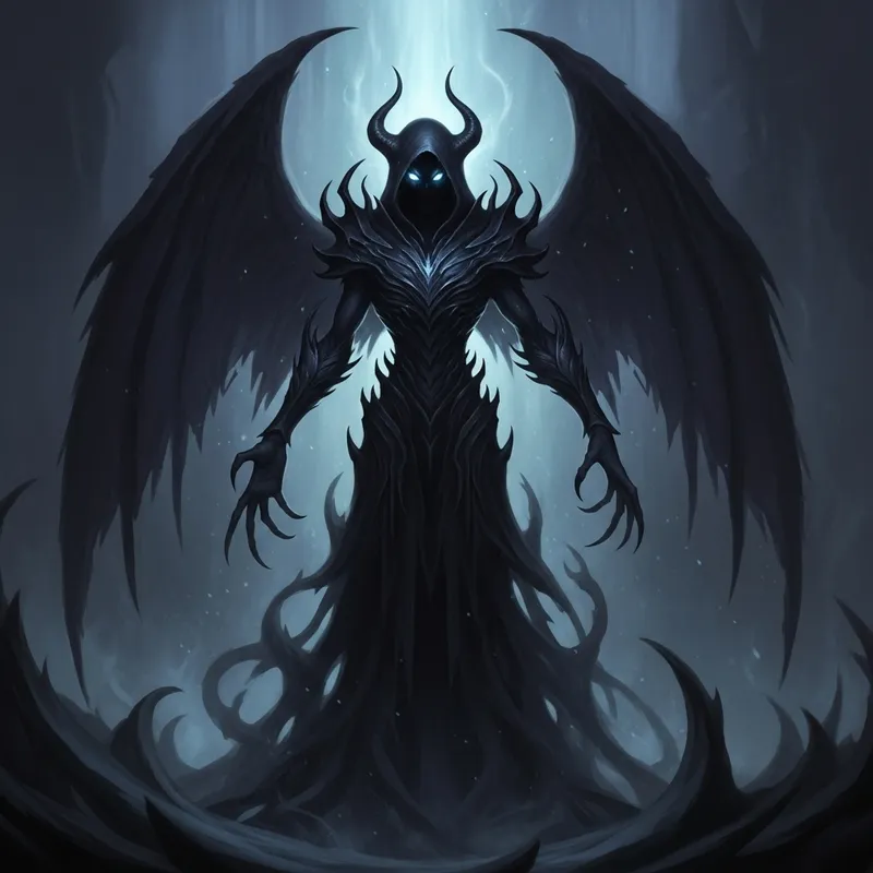 Shadow Fiend: Sinister Being with Spectral Wings
