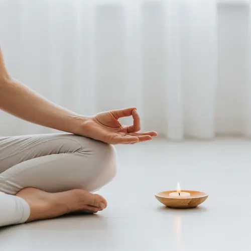 Tranquil Meditation Scene with Deep Breathing | Mindfulness-Inspired Depiction