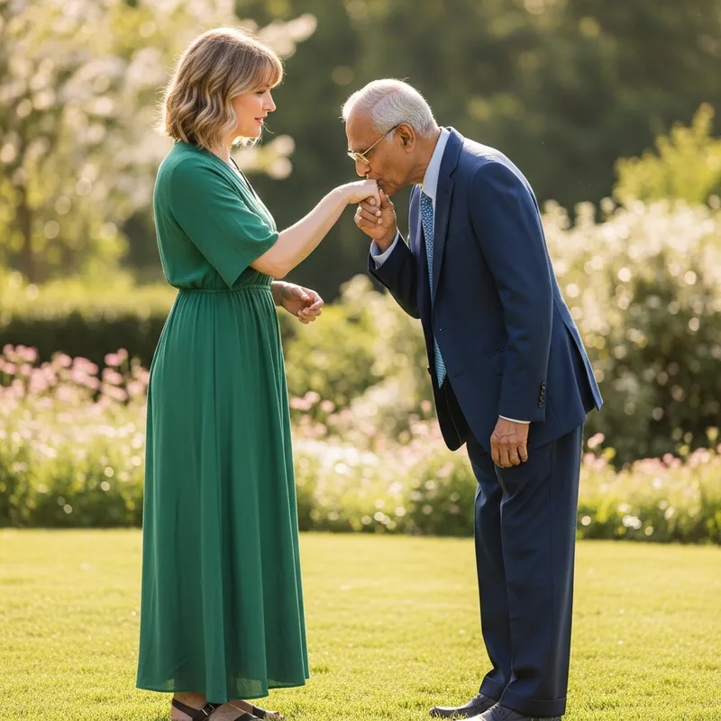 Chivalrous Greeting: A Timeless Moment