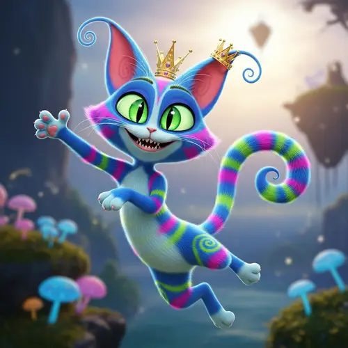 Vibrant 3D Anthropomorphic Cat Character in Fantasy Style