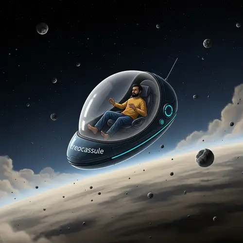 South Asian Man in Creocapsule: Celestial Artwork | P.E.C.1.0