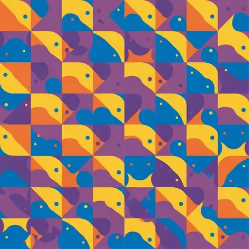 Stunning Fish Tessellation Design in Two Colors