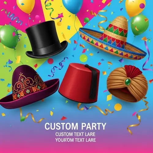 Festive Hat Party Invitation Background