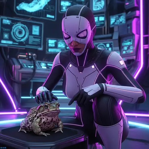 Tali Zora Strokes a Little Toad: A Futuristic Scene