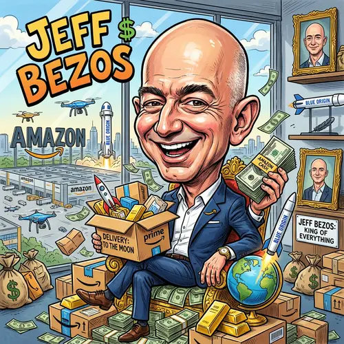 Jeff Bezos Caricature - Unique Artwork